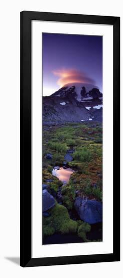 Clouds over a Snowcapped Mountain, Mt Rainier, Washington State, USA-null-Framed Photographic Print