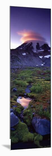 Clouds over a Snowcapped Mountain, Mt Rainier, Washington State, USA-null-Mounted Photographic Print