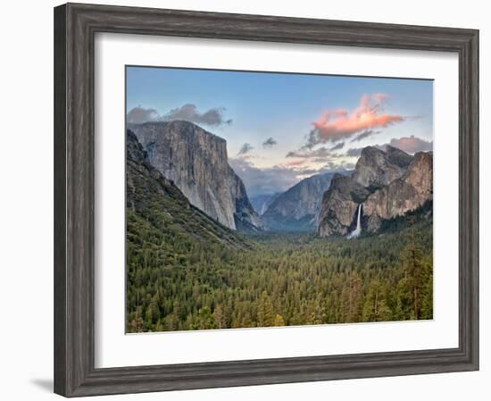 Clouds over a Valley, Yosemite Valley, Yosemite National Park, California, USA-null-Framed Photographic Print