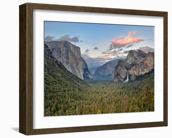 Clouds over a Valley, Yosemite Valley, Yosemite National Park, California, USA-null-Framed Photographic Print