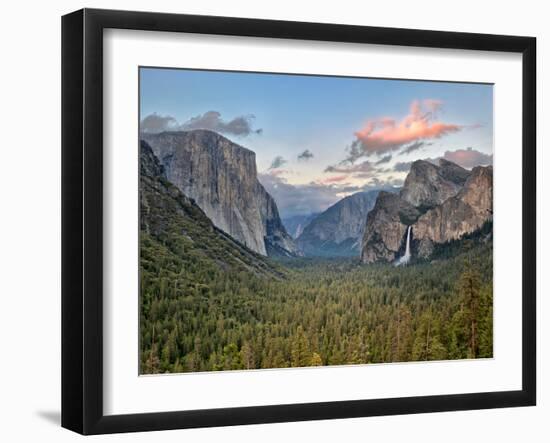 Clouds over a Valley, Yosemite Valley, Yosemite National Park, California, USA-null-Framed Photographic Print