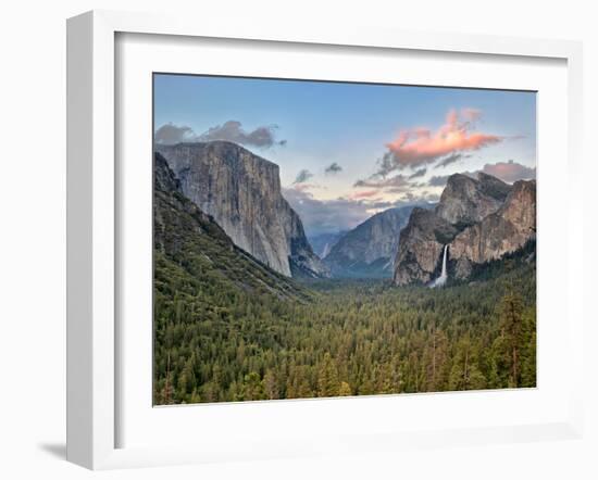 Clouds over a Valley, Yosemite Valley, Yosemite National Park, California, USA-null-Framed Photographic Print