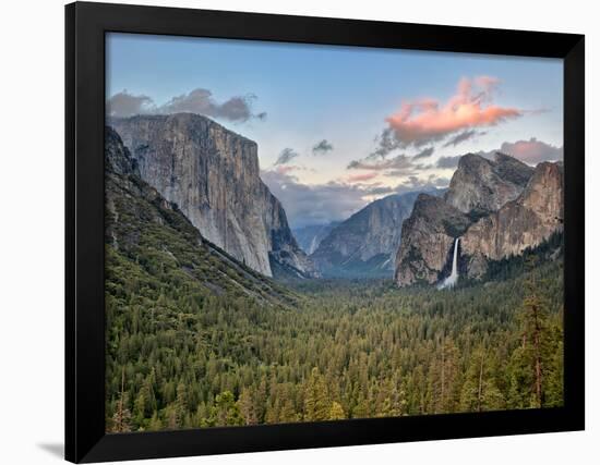 Clouds over a Valley, Yosemite Valley, Yosemite National Park, California, USA-null-Framed Photographic Print