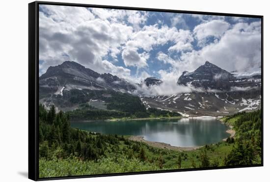 Clouds over an Alpine Lake in Assiniboine Provincial Park-Howie Garber-Framed Stretched Canvas
