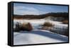 Clouds Over Frozen Pond With Snow-Anthony Paladino-Framed Stretched Canvas