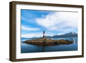 Clouds over Lighthouse Near Ushuaia, Argentina-James White-Framed Photographic Print