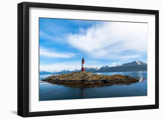Clouds over Lighthouse Near Ushuaia, Argentina-James White-Framed Photographic Print