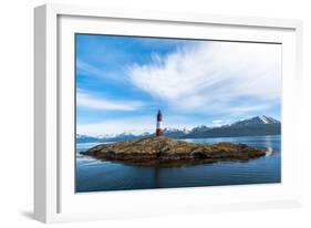 Clouds over Lighthouse Near Ushuaia, Argentina-James White-Framed Photographic Print