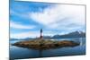 Clouds over Lighthouse Near Ushuaia, Argentina-James White-Mounted Photographic Print