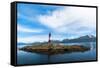 Clouds over Lighthouse Near Ushuaia, Argentina-James White-Framed Stretched Canvas