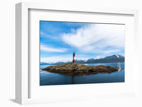 Clouds over Lighthouse Near Ushuaia, Argentina-James White-Framed Photographic Print