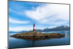 Clouds over Lighthouse Near Ushuaia, Argentina-James White-Mounted Photographic Print