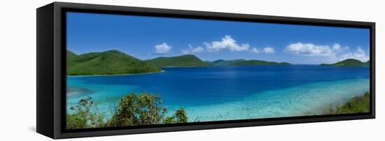 Clouds over Mountains, Leinster Bay, St. John, Us Virgin Islands-null-Framed Stretched Canvas
