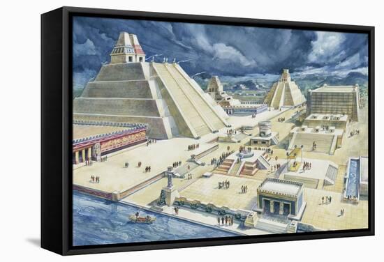 Clouds over Pyramids, Templo Mayor, Tenochtitlan, Mexico City, Mexico-null-Framed Stretched Canvas