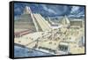 Clouds over Pyramids, Templo Mayor, Tenochtitlan, Mexico City, Mexico-null-Framed Stretched Canvas