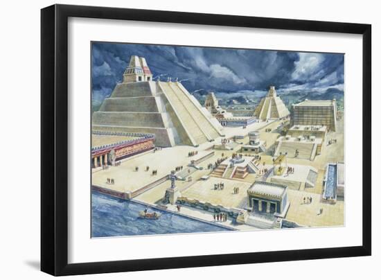 Clouds over Pyramids, Templo Mayor, Tenochtitlan, Mexico City, Mexico-null-Framed Giclee Print