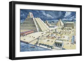 Clouds over Pyramids, Templo Mayor, Tenochtitlan, Mexico City, Mexico-null-Framed Giclee Print