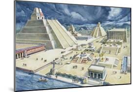 Clouds over Pyramids, Templo Mayor, Tenochtitlan, Mexico City, Mexico-null-Mounted Giclee Print