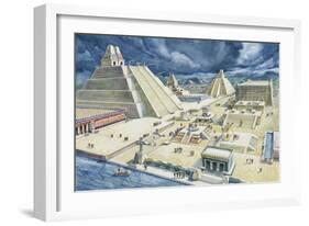 Clouds over Pyramids, Templo Mayor, Tenochtitlan, Mexico City, Mexico-null-Framed Premium Giclee Print