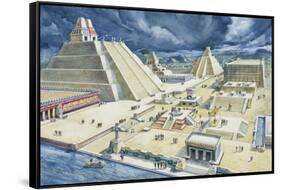 Clouds over Pyramids, Templo Mayor, Tenochtitlan, Mexico City, Mexico-null-Framed Stretched Canvas