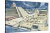 Clouds over Pyramids, Templo Mayor, Tenochtitlan, Mexico City, Mexico-null-Stretched Canvas
