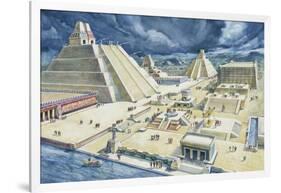 Clouds over Pyramids, Templo Mayor, Tenochtitlan, Mexico City, Mexico-null-Framed Giclee Print