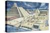 Clouds over Pyramids, Templo Mayor, Tenochtitlan, Mexico City, Mexico-null-Stretched Canvas