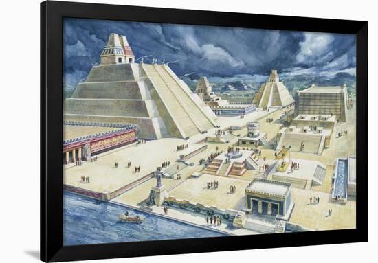 Clouds over Pyramids, Templo Mayor, Tenochtitlan, Mexico City, Mexico-null-Framed Giclee Print