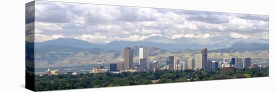 Clouds over Skyline and Mountains, Denver, Colorado, USA-null-Stretched Canvas