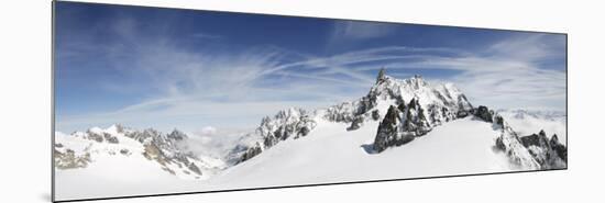 Clouds over Snow Covered Mountain, Dent Du Geant, Aiguille De Rochefort, Helbronner, Italy-null-Mounted Photographic Print