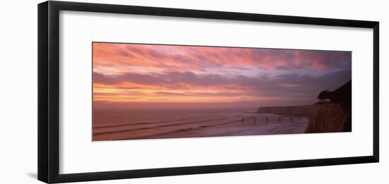 Clouds over the sea at dusk, Davenport, California, USA-Panoramic Images-Framed Photographic Print