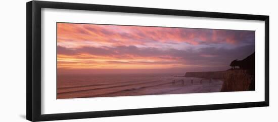 Clouds over the sea at dusk, Davenport, California, USA-Panoramic Images-Framed Photographic Print