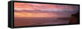 Clouds over the sea at dusk, Davenport, California, USA-Panoramic Images-Framed Stretched Canvas