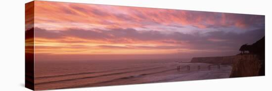 Clouds over the sea at dusk, Davenport, California, USA-Panoramic Images-Stretched Canvas