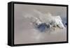 Clouds Part During Winter Storm In The Cascades Of Washington-Jay Goodrich-Framed Stretched Canvas