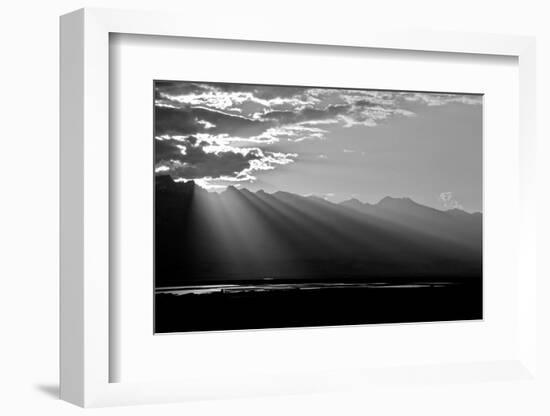 Clouds Rays In Black and White, 2018-null-Framed Photographic Print