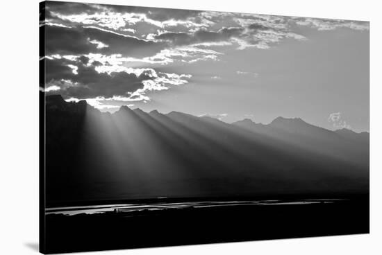 Clouds Rays In Black and White, 2018-null-Stretched Canvas