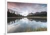 Clouds reflected in Lake Entova at dawn, Entova Alp, Malenco Valley, Sondrio province, Valtellina, -Roberto Moiola-Framed Photographic Print