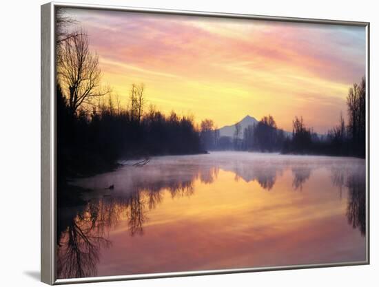 Clouds Reflected in the Whitaker Pond at Sunrise, Oregon, USA-Jaynes Gallery-Framed Photographic Print