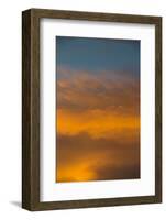 Clouds Reflecting the Sunset Colors Against the Blue Twilight Sky-Sheila Haddad-Framed Photographic Print