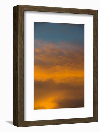 Clouds Reflecting the Sunset Colors Against the Blue Twilight Sky-Sheila Haddad-Framed Photographic Print
