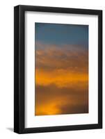 Clouds Reflecting the Sunset Colors Against the Blue Twilight Sky-Sheila Haddad-Framed Photographic Print