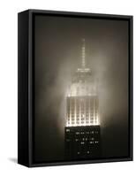 Clouds Roll Past the Empire State Building-null-Framed Stretched Canvas