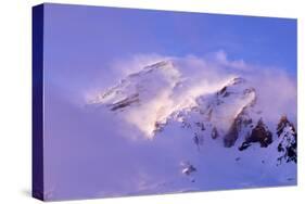 Clouds Wrapped Summit of Mount Rainier, Mt Rainier National Park, Washington, USA-Paul Souders-Stretched Canvas