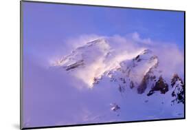 Clouds Wrapped Summit of Mount Rainier, Mt Rainier National Park, Washington, USA-Paul Souders-Mounted Photographic Print