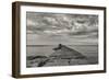 Cloudscape Over Pier With Jagged Rocks B&W-Anthony Paladino-Framed Giclee Print