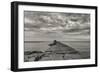 Cloudscape Over Pier With Jagged Rocks B&W-Anthony Paladino-Framed Giclee Print