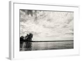 Cloudscape Over Pier With Trees B&W-Anthony Paladino-Framed Giclee Print