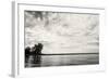 Cloudscape Over Pier With Trees B&W-Anthony Paladino-Framed Giclee Print