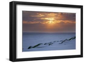 Cloudy atmosphere at the sea, Amrum, Schleswig-Holstein, Germany-null-Framed Art Print